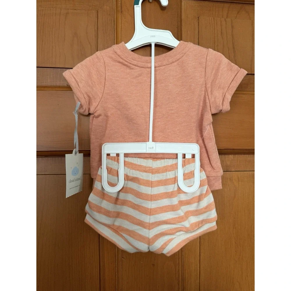 Baby Cloud Island Butternut Squish Short Sleeve Bloomers Set Orange Size 0-3 M